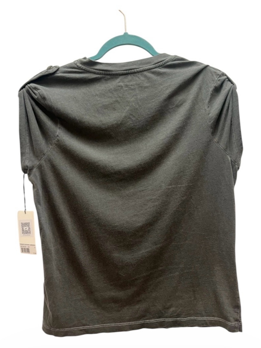 Zadig & Voltaire Women Grey Graphic Tee - Floral Guitar Print - Picture 2 of 4